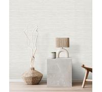 GAULAN 500683140 - Papel pintado con efecto fibra vegetal microtexturada en tonos gris cálido claro para pared salón cocina baño dormitorio pasillo - Muestra DIN A4