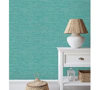 GAULAN 680750 - Papel pintado vinílico ecológico efecto fibra vegetal tejida teñida con textura en relieve para pared salón cocina baño dormitorio comedor - Rollo de 10 m x 0,53 m