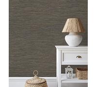 GAULAN 681833 - Papel Pintado vinílico ecológico con Textura de Fibras de cáñamo Fondo marrón Oscuro para Pared salón Cocina baño Pasillo Mueble - Rollo de 10 m x 0,52 m