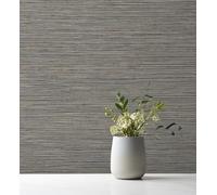 GAULAN 682922 - Papel pintado imitación fibra vegetal color chocolate para pared salón dormitorio pasillo comedor - Rollo de 10 m x 0,52 m