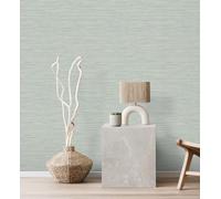 GAULAN 683139 - Papel pintado con efecto fibra vegetal microtexturado en tonos verde agua para pared salón cocina baño dormitorio pasillo - Rollo de 10 m x 0,52 m