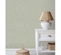 GAULAN 683430 - Papel pintado de espigas sobre tejido jaspeado texturizado en tonos verde hoja para pared salón cocina baño dormitorio comedor - Rollo de 10 m x 0,52 m
