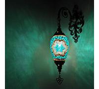 GAUUA Lámpara De Mosaico Hecha A Mano Turca De Pared Turca Lámpara De Matrícula Marroquí De Lámpara De Pared De Vidrio Manchada De Lámpara De Bronce Antiguo, Luz Montada En La Pared