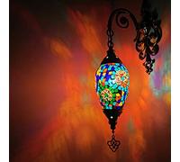 GAUUA Lámpara De Mosaico Hecha A Mano Turca De Pared Turca Lámpara De Matrícula Marroquí De Lámpara De Pared De Vidrio Manchada De Lámpara De Bronce Antiguo, Luz Montada En La Pared