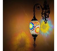 GAUUA Lámpara De Mosaico Hecha A Mano Turca De Pared Turca Lámpara De Matrícula Marroquí De Lámpara De Pared De Vidrio Manchada De Lámpara De Bronce Antiguo, Luz Montada En La Pared