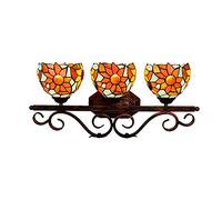 GAUUA Tiffany Estilo Lámpara De Pared, Vidrio Hecho A Mano Atenuable Pared Sconce, E26-3 Luz, Antiguo Espejo Vintage Luz De Pared Frontal para La Sala De Estar Dormitorio Junto A La Cama De Lectura