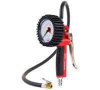 GAV Manometro Presion Neumaticos y Inflador Ruedas Profesional con Medidor WIKA para Compresor de Aire - Coche, Moto, Bicicleta, Camión (80mm Standard BAR PSi)