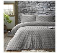 GAVENO CAVAILIA - Funda de edredón con Funda de Almohada, diseño geométrico de Peluche, Color Gris