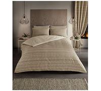 GAVENO CAVAILIA Juego de Funda de edredón SEB a Rayas, Reversible, Calidad de Lujo, Natural, tamaño King, polialgodón, King