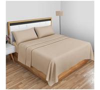 GC GAVENO CAVAILIA Diamante teñido Liso Sábana encimera, poliéster, 50% algodón, Natural, Doublé