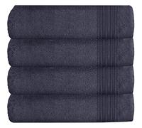 GAVENO CAVAILIA Toallas de baño Extra absorbentes, Ultra Suaves, 100% algodón Hilado en Anillo, 4 Unidades, Egipcio, Azul Marino, 70 x 120 cm