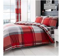 Gaveno Cavailia Waverly Check - Juego de Cama con Funda de edredón y Fundas de Almohada, poliéster, tamaño King, Color Rojo