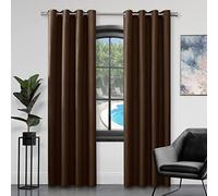 Gaveno Cavalia imitación Seda Cortinas con Ojales, 66 x 72 cm, poliéster, Chocolate, 36 x 27 x 6 cm