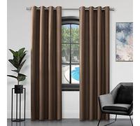 Gaveno Cavalia imitación Seda Cortinas con Ojales, 66 x 72 cm, poliéster, marrón, 36 x 27 x 6 cm