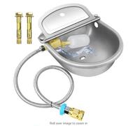 Gavigain Bebedero automático de Acero Inoxidable para Caballos, Cabras, Vacas, Ganado con Manguera, Bola Flotante