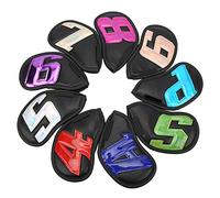 Gavigain Colorido Número Golf Iron Head Cover Impermeable PU 9 Piezas Set Gran Regalo para los Amantes del Golf Negro