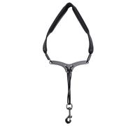Gavigain Correa para saxofón Soporte para el cuello Ajustable, Cuero de PU suave, Transpirable, Comodidad ergonómica para saxofón alto, tenor, bajo y clarinete (Noir)