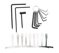 Gavigain Juego de llaves de ajuste de guitarra, llaves de varilla de alma de 4 mm y 5 mm, juego de llaves hexagonales, medidores de radio para ajuste de cuello y puente, para