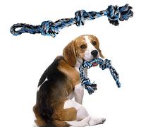 Gavigain Juguete de Cuerda para Perros de algodón, diseño de 3 Nudos, Cuerda de mordedura Resistente, promueve la Salud, Tira y Tira interactiva de la Guerra, para Todas Las Razas