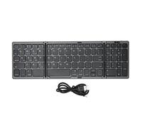 Gavigain Teclado Bluetooth Plegable Teclado Bluetooth de Bolsillo con Tecla Numérica 81 Teclas, Alimentación por Batería, Interfaz Tipo C Re Able Teclado Plegable Ultra Delgado de Tamaño Completo