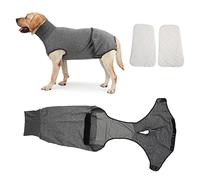 Gavigain Traje de pañal para perros de cuerpo completo Traje de recuperación lavable Garfio ajustable a prueba de fugas Incontinencia Prevención de la menstruación después de la cirugía (S)