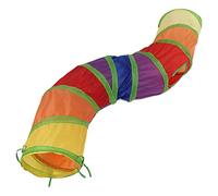 Gavigain Túnel de Gato de Nylon Interactivo iridescente con Pelota de Peluche para Mascotas Divertidas en casa iridescencia 117x27cm