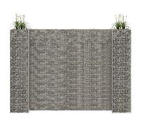 Gavión de Alambre de Acero Soldado para Borde de jardín 260x40x200 cm | Jardinera Gaviones Forma H Acero Inoxidable 260x40x200 cm Borde Jardin Macetero Metalico Resistente Intemperie