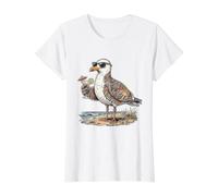 Gaviota Asiático Tatuaje Arte Camiseta gráfica económica, Mujer, Blanco, S