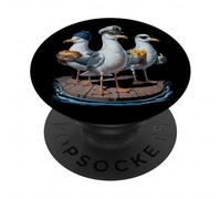 Gaviota Capitán Divertida Pájaros Roban Patatas Y Bocadillo PopSockets PopGrip Adhesivo