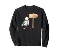 Gaviota con Bufanda roja Escena Costera Sudadera