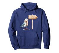 Gaviota con Bufanda roja Escena Costera Sudadera con Capucha