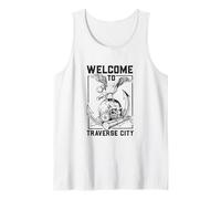 Gaviota en el cráneo - Traverse City Camiseta sin Mangas