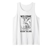Gaviota sobre cráneo - Block Island Camiseta sin Mangas