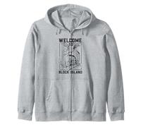 Gaviota sobre cráneo - Block Island Sudadera con Capucha