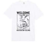 Gaviota sobre cráneo - Isla Galveston Comfort Colors Adult Heavyweight T-Shirt