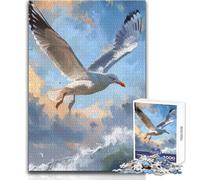 Gaviota Volando sobre Las Olas del océanoRompecabezas de 1000 Piezas para Adultos y adolescentesJuego Creativo de resolución de problemasIdea de Regalo Memorable y conmovedoraTamaño 38x26cm
