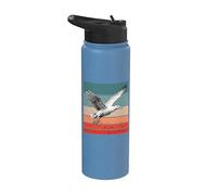 Gaviota vuelo libertad altísimas plumas gracia pájaros cielo Stainless Steel Insulated Water Bottle