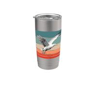 Gaviota vuelo libertad altísimas plumas gracia pájaros cielo Vaso térmico de acero inoxidable de doble pared