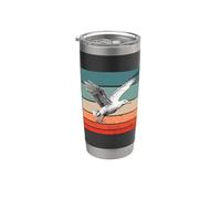 Gaviota vuelo libertad altísimas plumas gracia pájaros cielo Vaso térmico de acero inoxidable de doble pared