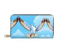 Gaviotas en vuelo elegante cartera de cuero para mujer con gran capacidad, segura y versátil, cartera plegable para mujer, Blanco, Talla única, Classic