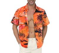 Gavliuu Camisa Hawaiana para Hombre, Camisas Hawaianas con Botones para Hombre, Camisas Florales Estampadas, Informales de Manga Corta