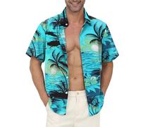 Gavliuu Camisa Hawaiana para Hombre, Camisas Hawaianas con Botones para Hombre, Camisas Florales Estampadas, Informales de Manga Corta