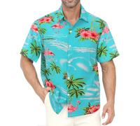 Gavliuu Camisa Hawaiana para Hombre, Camisas Hawaianas con Botones para Hombre, Camisas Florales Estampadas, Informales de Manga Corta