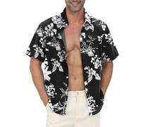 Gavliuu Camisa Hawaiana para Hombre, Camisas Hawaianas con Botones para Hombre, Camisas Florales Estampadas, Informales de Manga Corta