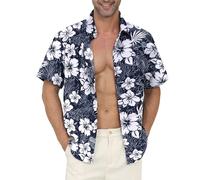 Gavliuu Camisa Hawaiana para Hombre, Camisas Hawaianas con Botones para Hombre, Camisas Florales Estampadas, Informales de Manga Corta