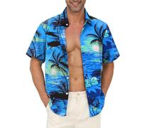 Gavliuu Camisa Hawaiana para Hombre, Camisas Hawaianas con Botones para Hombre, Camisas Florales Estampadas, Informales de Manga Corta
