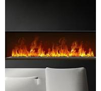 Gavscient Chimenea de Vapor de Agua, Inserto Decorativo con Llama Atomizadora 3D, Control Táctil/Remoto, Panel Superior Ultrafino de 3mm 1.5m