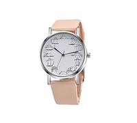 Gaw100b-1a - Reloj analógico de cuarzo con diseño de aleación de piel para hombre, beige, talla única