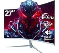 Gawfolk Monitor 27 Pulgadas 100Hz FHD 1080P, 1800R Monitor PC Gaming Curvo, Monitor Ordenador con hdmi, VAG, Compatible con VESA, Eye Ease, Inclinación Ajustables, Flicker-Free, Low Blue Light