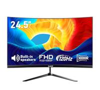 Gawfolk Monitor Curvo para Juegos 24.5 Pulgadas con Altavoces Integrados, Pantalla para PC 120Hz Full HD 1080P, 3000R, HDMI 2.0, VGA, Compatible con Montaje en Pared 75x75mm